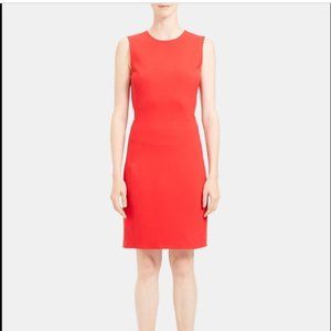 Theory Sleeveless Fitted Dress Stretch Scuba Sheath Silhouette New W/Tags Size 8